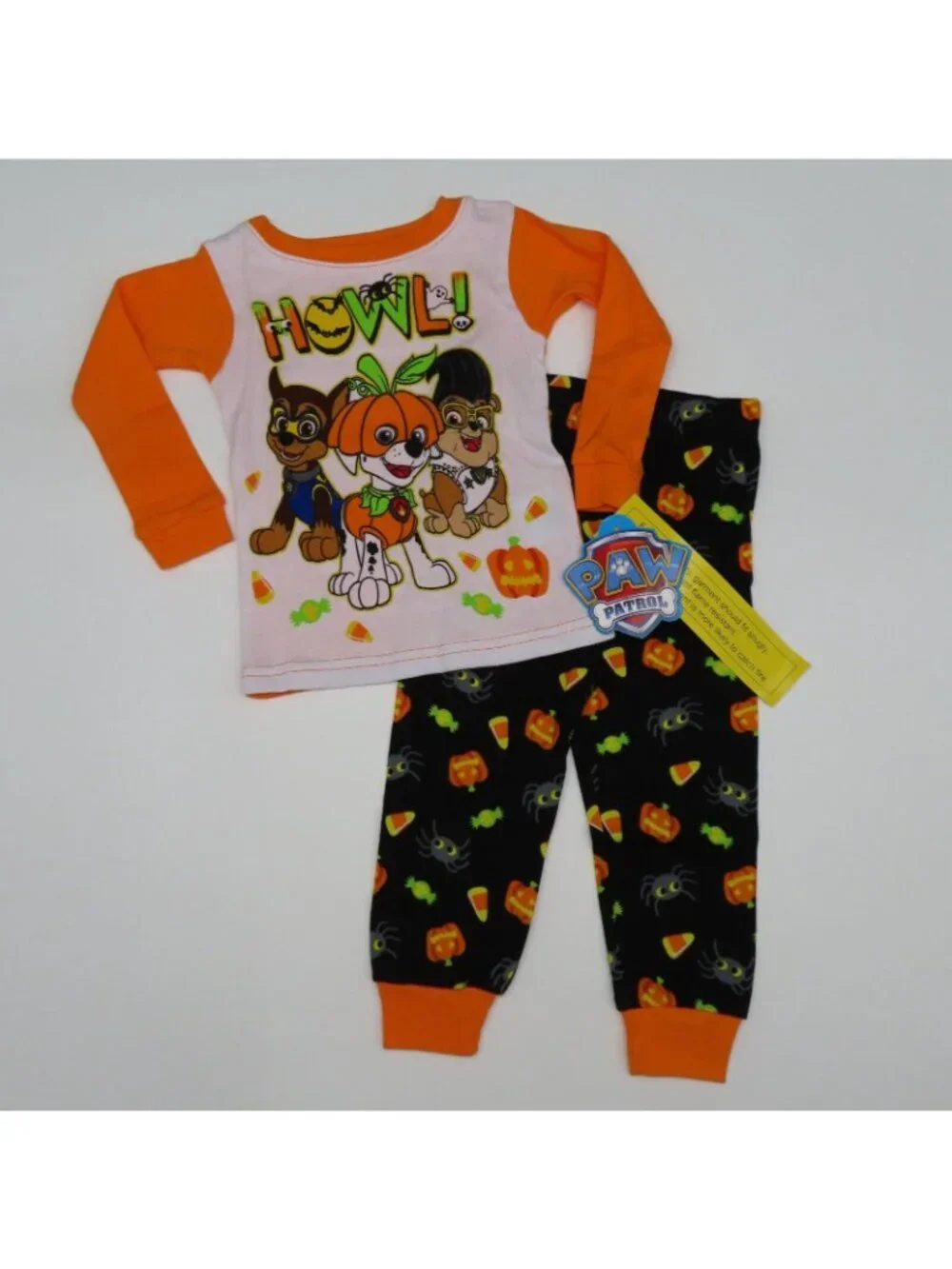 NEW Nickelodeon Paw Patrol 12M Baby Glow in the Dark Dog Howl Halloween Pajamas